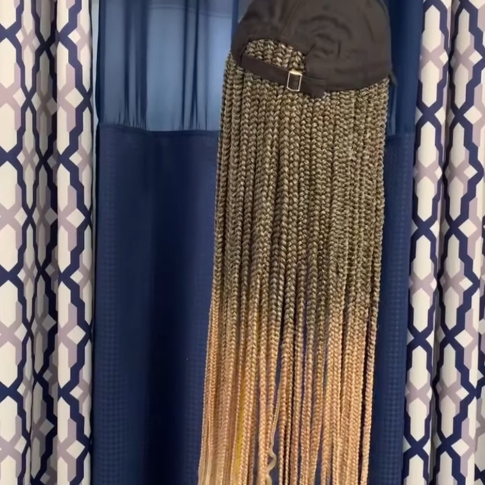 Long Braided Hair Extensions on cap - Picture 3 of 5